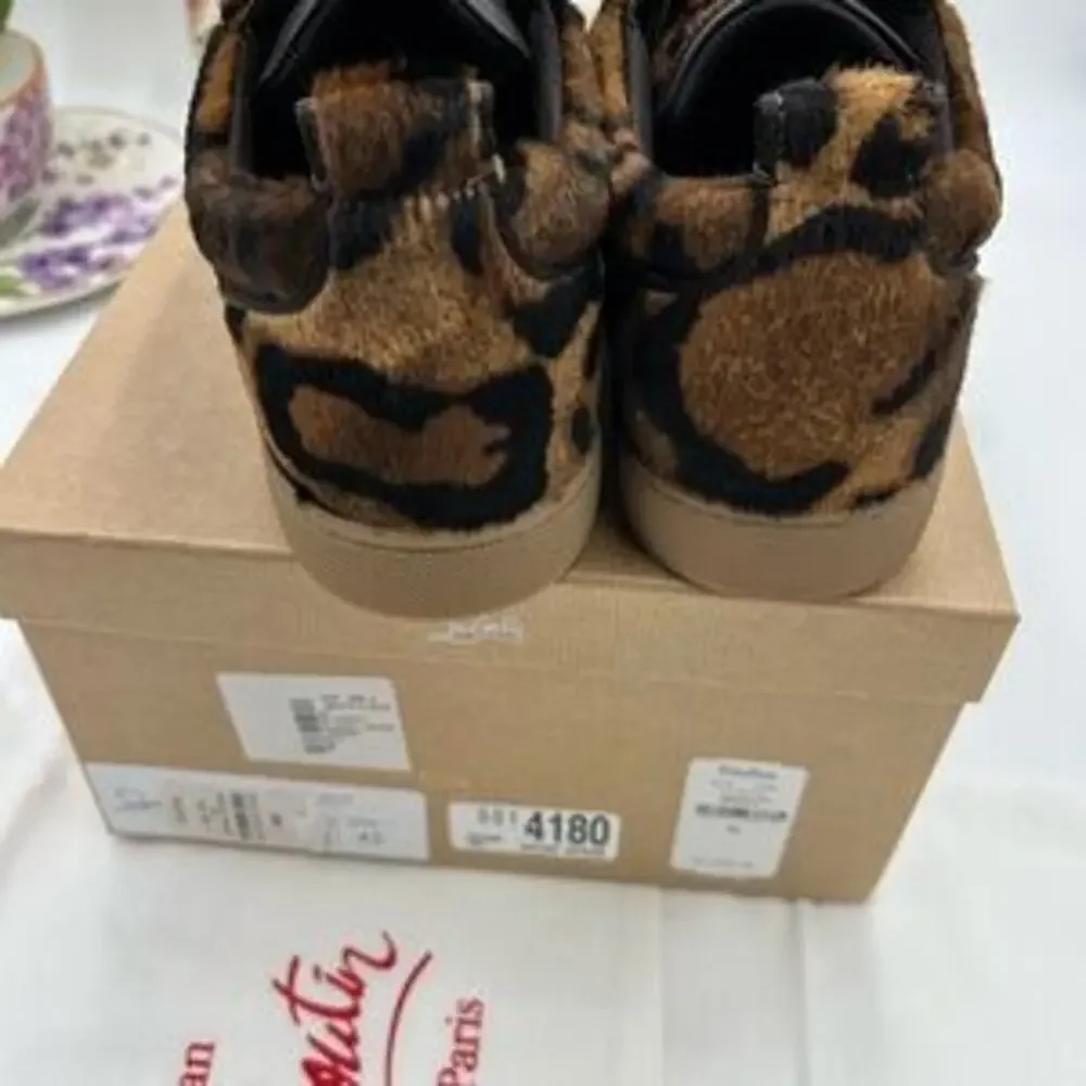 SOLD Christian Louboutin leopard affect low top sneakers size 42 made in Italy - Picture 6 of 13
